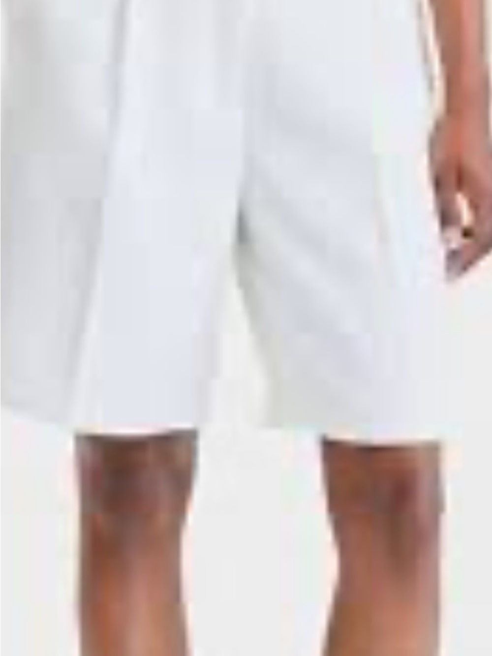 On 34th Women's White Linen Blend Bermuda Shorts 2 Mid Rise Pleated Pockets